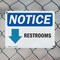 Signmission Restroom (Down Arrow), 10 in W x Rectangle, Plastic OS-2PACK-NS-P-710-L-18094 - alternate 8